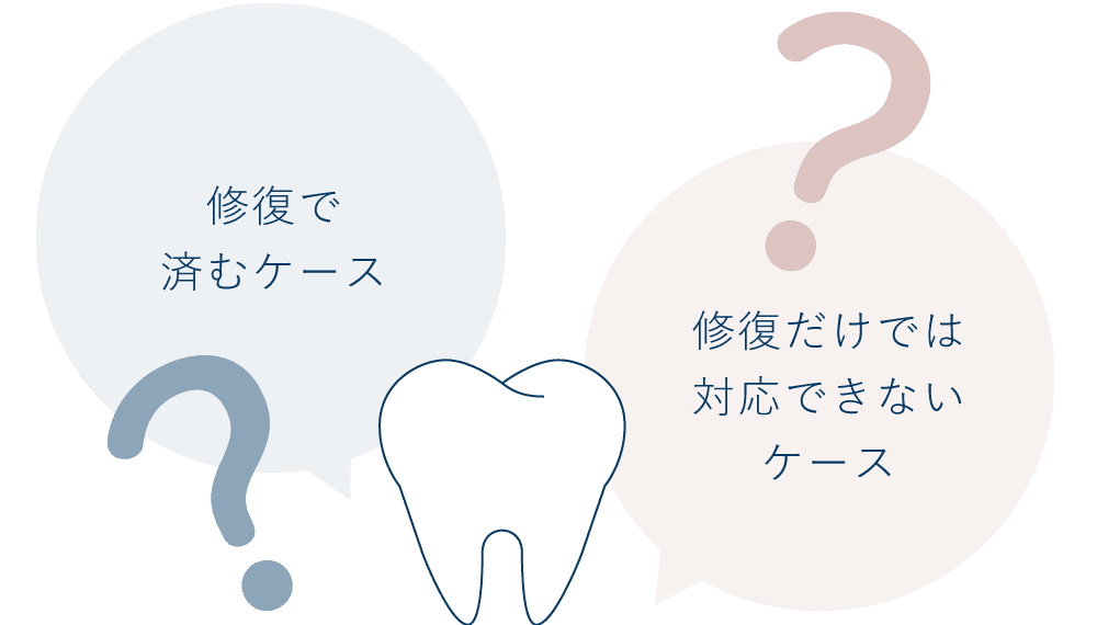 修復で済むケース 修復だけでは対応できないケース
