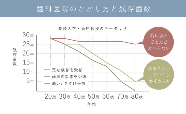 歯科医院のかかり方と残存歯数